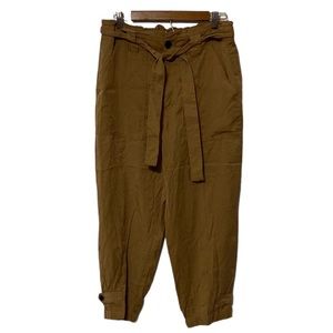 Banana Republic Khaki Belted Jogger Pants Elastic Waist Lyocell